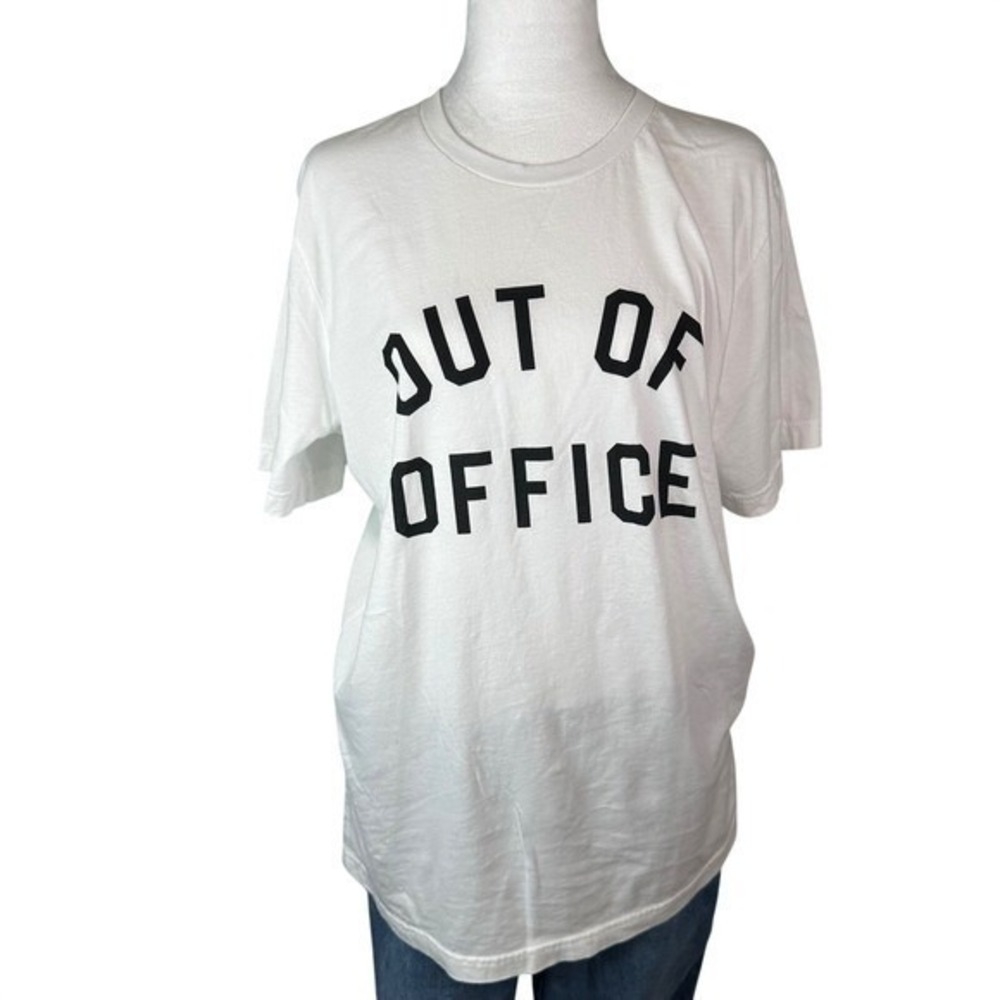 Out Of Office Graphic Tee Womens Large White Vacation Travel Shirt - Picture 2 of 8